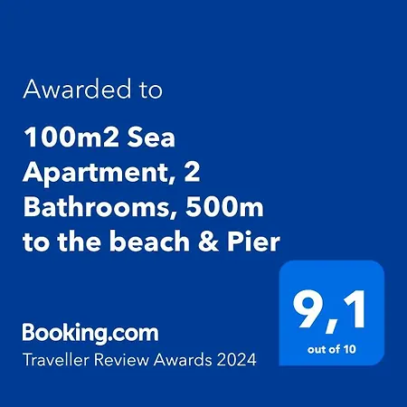 100m2 Sea Apartment, 2 Bathrooms, 500m To The Beach & Pier Apartmán